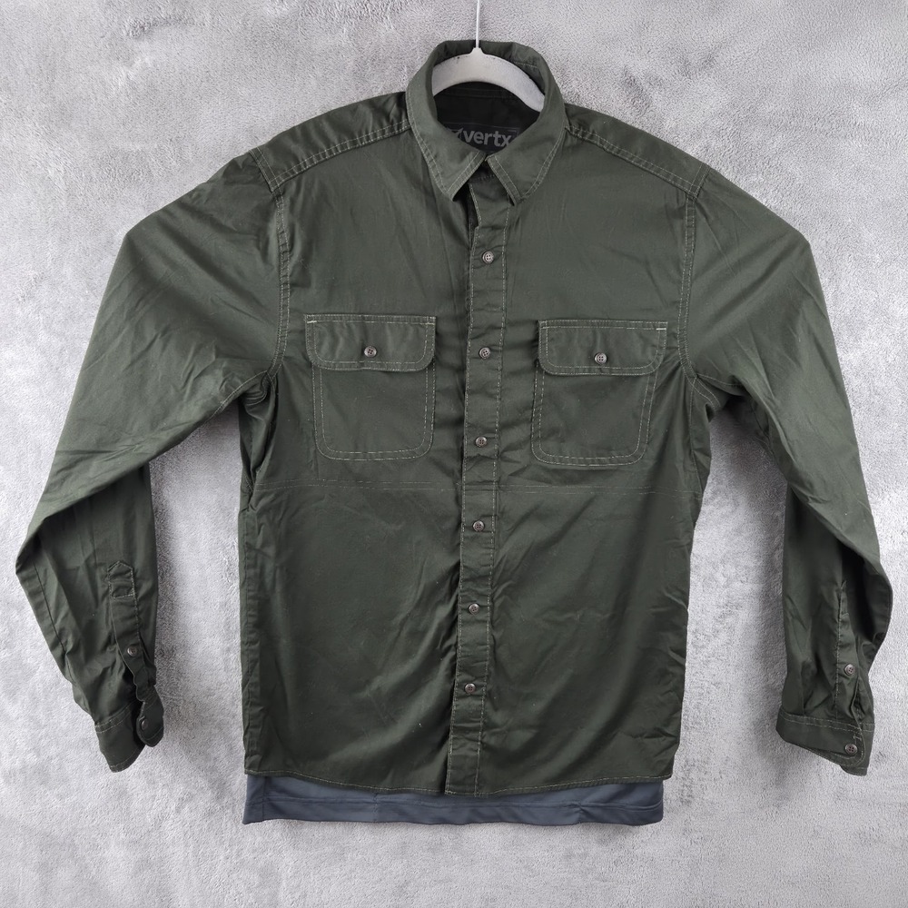 Vertx Guardian Tactical Green Shirt Men M Concealed Carry Lined Long Sleeve